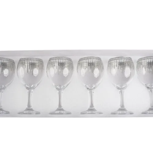 Silver Glass Cups 6 Pieces
