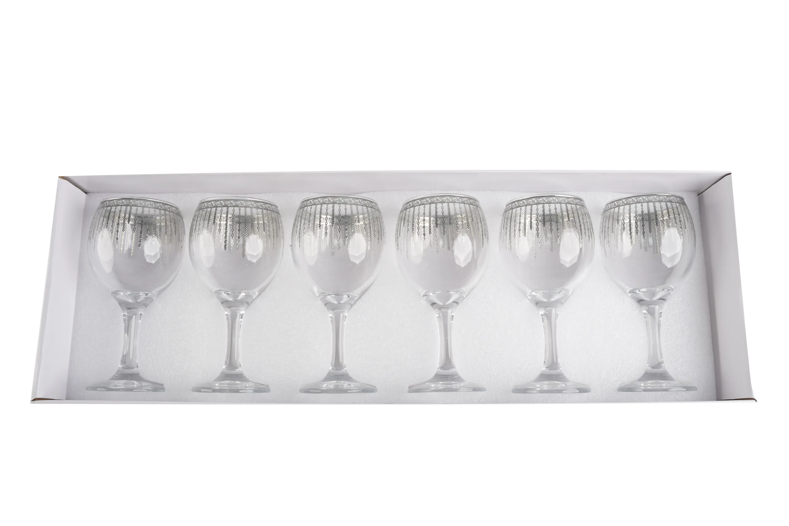 Silver Glass Cups 6 Pieces