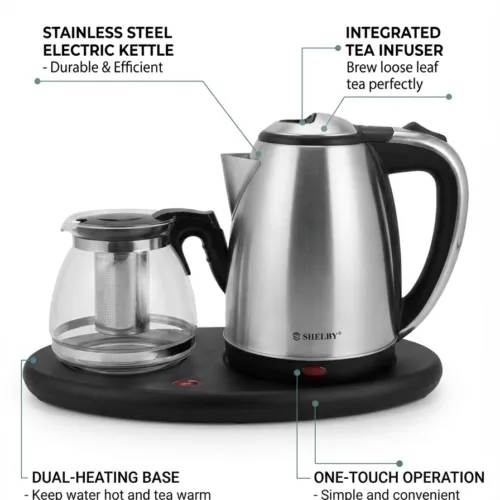 ELECTRIC WATER BOWLER WITH GLASS KETTLE