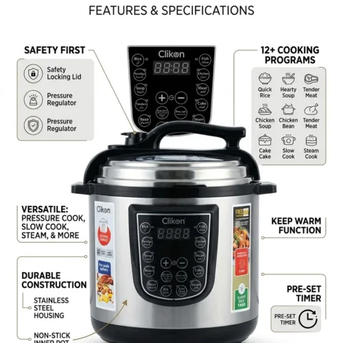 CLIKON ALL IN ONE PRESSURE COOKER 6L